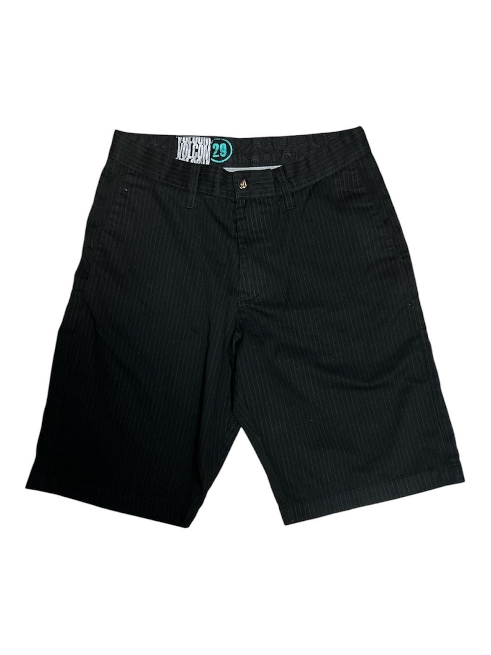 Rare Volcom Black Pinstripe Flat Front Shorts sz 29W mens